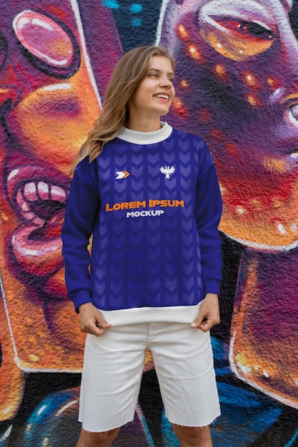 Logotipo em camiseta com maquete de efeito pointillismo