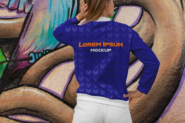 Logotipo em camiseta com maquete de efeito pointillismo