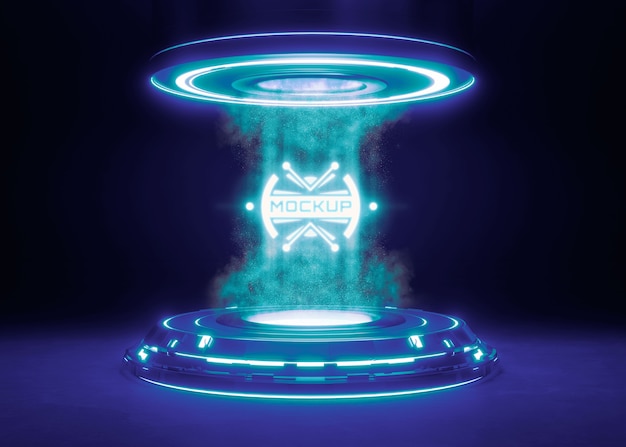 Logotipo em maquete de pedestal