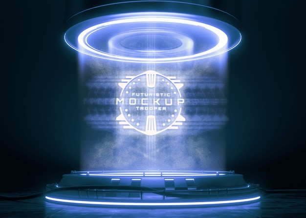 Logotipo em maquete de pedestal