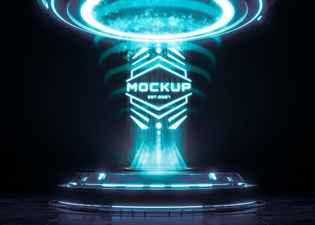 Logotipo em maquete de pedestal