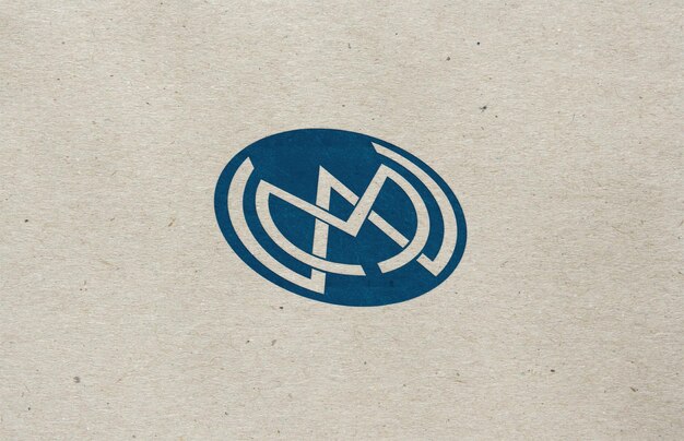 PSD logotipo em mockup de papel