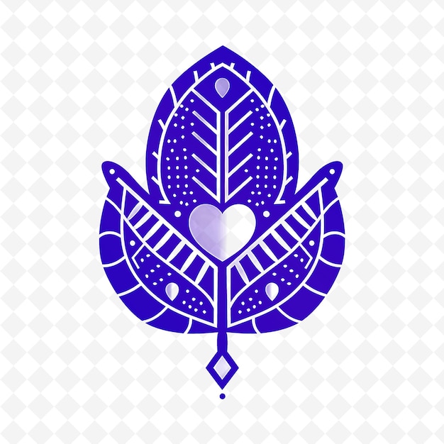 PSD el logotipo del emblema de la hoja sabrosa con patrones geométricos decorativos es una colección de diseño vectorial de hierbas naturales