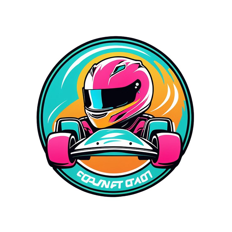 PSD logotipo de un equipo de carreras de go kart sticker decal