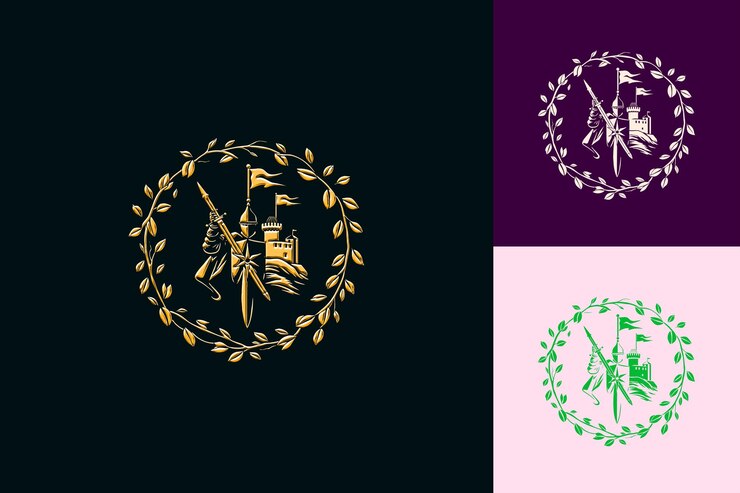 PSD el logotipo del escudo real se muestra con el emblema de un dragón