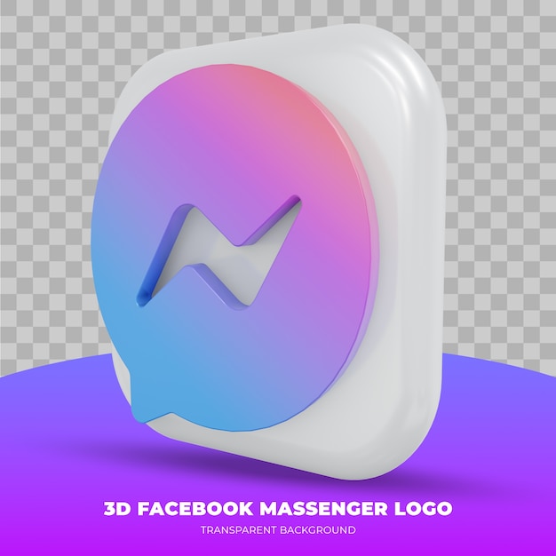Logotipo de Facebook Massenger aislado en renderizado 3D