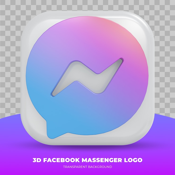 PSD logotipo de facebook massenger aislado en renderizado 3d