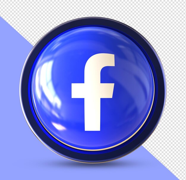 PSD logotipo de facebook redes sociales 3d