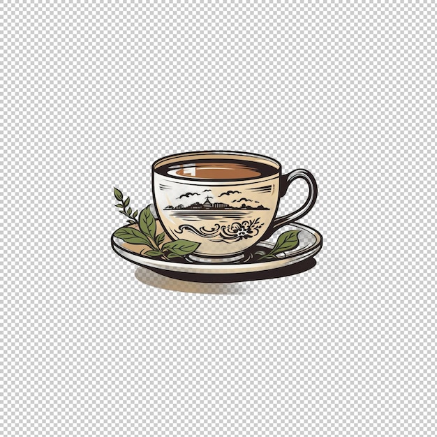 PSD logotipo flat irish breakfast tea com fundo isolado