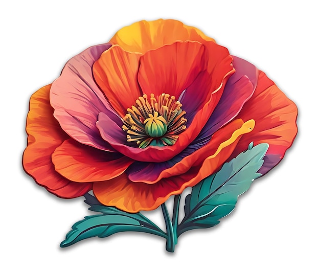 PSD el logotipo de la flor de amapola