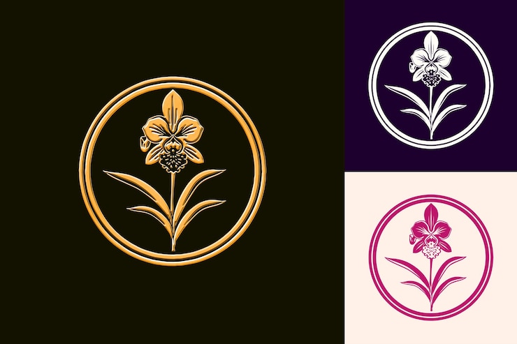 PSD el logotipo de la flor de oro es del año del año