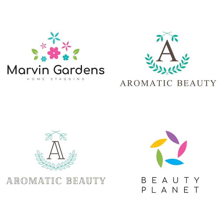 PSD logotipo floral elegante psd