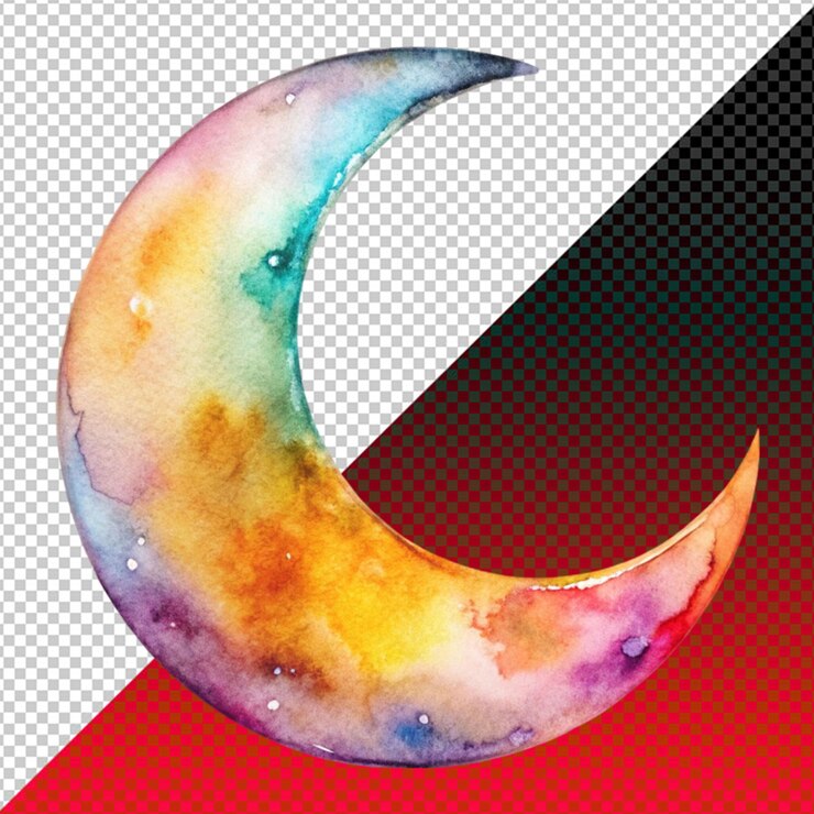 PSD logotipo en forma de letra c luna sobre un fondo transparente