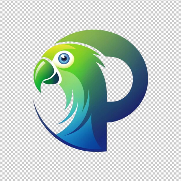 logotipo en forma de loro sobre un fondo blanco