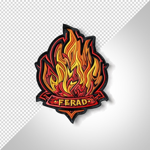 un logotipo de fuego con una llama en él