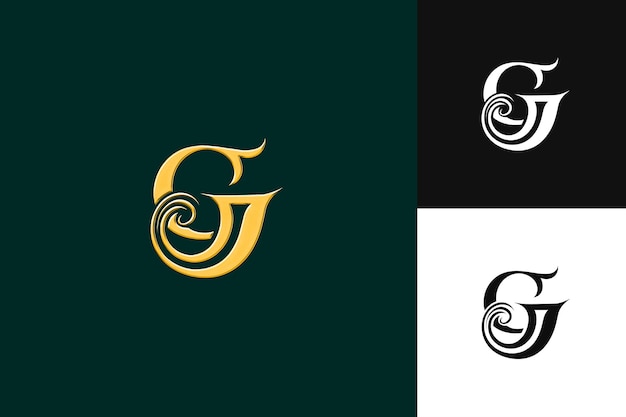 Logotipo G con gran vibración letra marca diseño de estilo de logotipo ilustración diseños vectoriales de logotipo