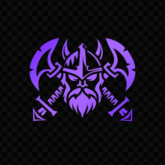 PSD un logotipo de una gárgola con un casco púrpura y un cráneo