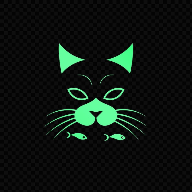 El logotipo de un gato con ojos verdes