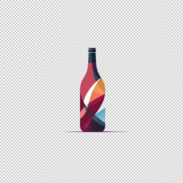 PSD logotipo geométrico vino aislado fondo aislado