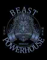 PSD logotipo del gimnasio beast power house