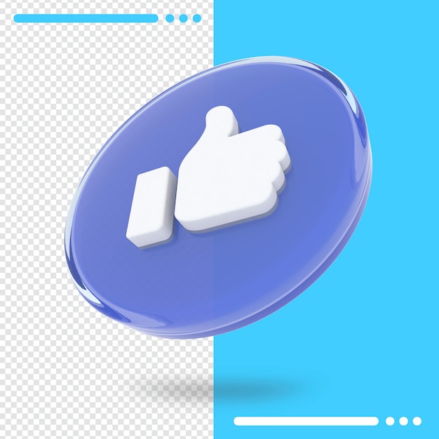 Logotipo girado 3D do Facebook em renderização 3D