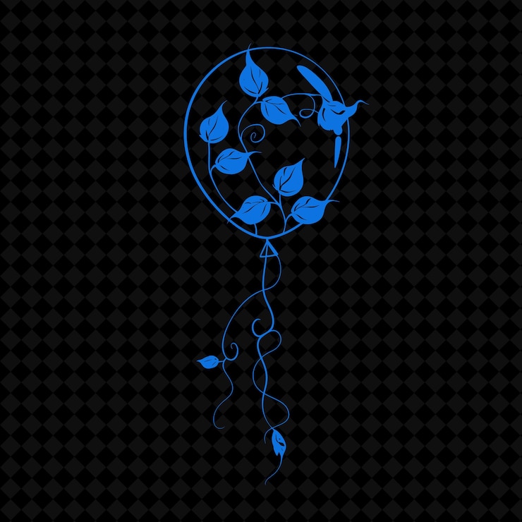 PSD logotipo de globo de hiedra lúdico con cuerdas decorativas y diseños vectoriales de plantas creativas flotantes