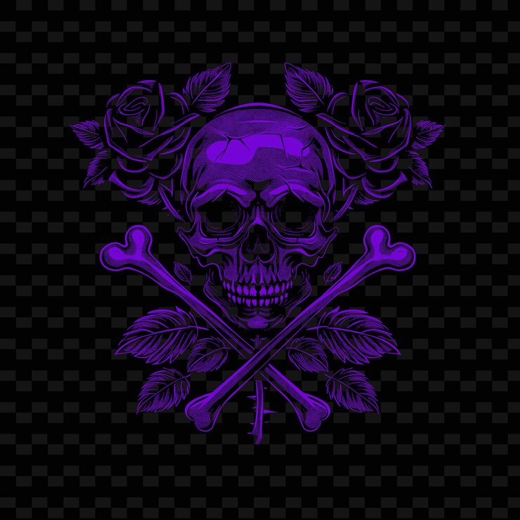 PSD logotipo gótico de rosa negra con diseño vectorial creativo de sku decorative de la colección natural