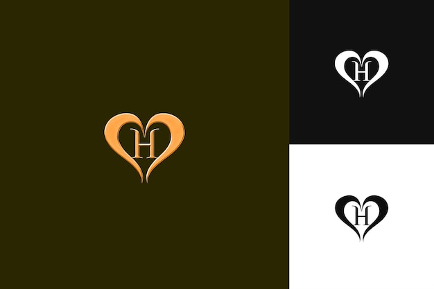 Logotipo H con gran vibra letra marca diseño de estilo de logotipo ilustración diseños vectoriales de logotipo