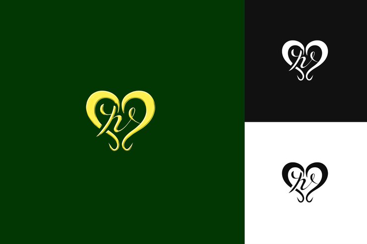 PSD logotipo h con gran vibra letra marca diseño de estilo de logotipo ilustración diseños vectoriales de logotipo