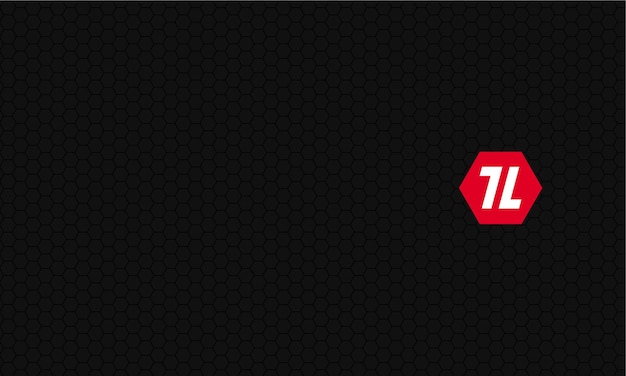 Logotipo hexagonal de 7 L en fondo negro