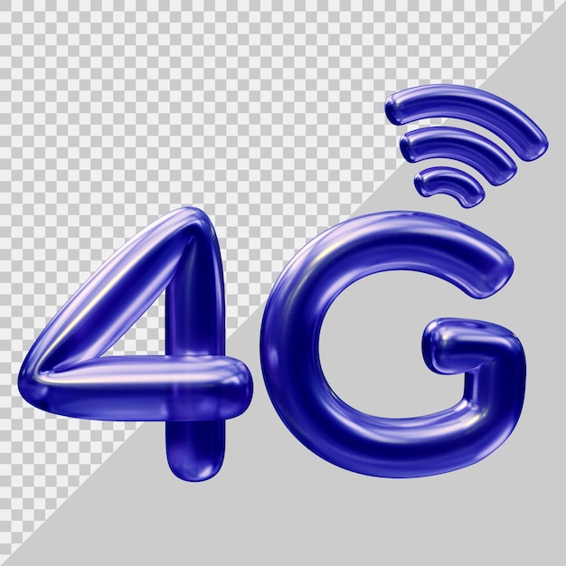 PSD logotipo de icono 4g con estilo moderno 3d