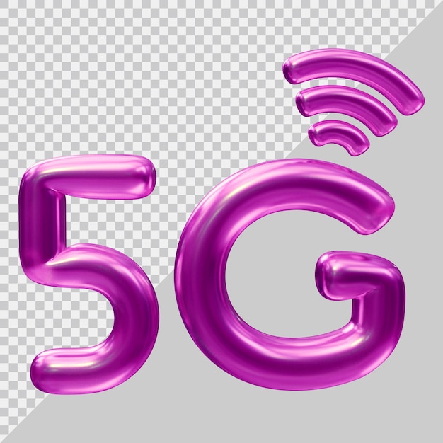 Logotipo de icono 5g con estilo moderno 3d