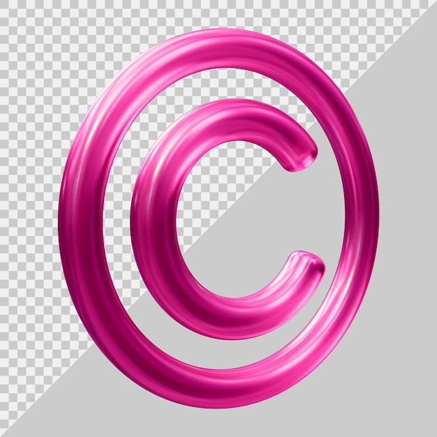 Logotipo de icono de copyright con estilo moderno 3d