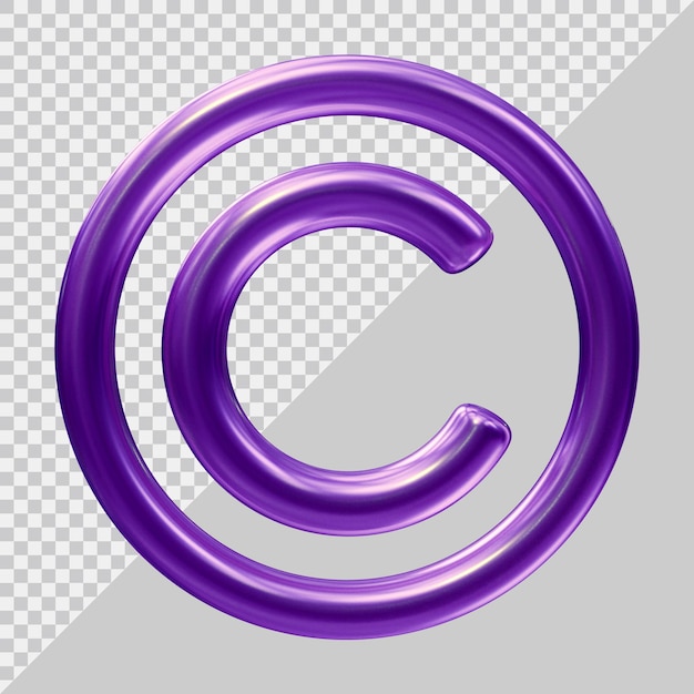 PSD logotipo de icono de copyright con estilo moderno 3d