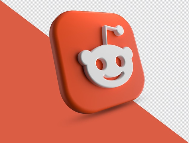 PSD logotipo de icono de reddit 3d