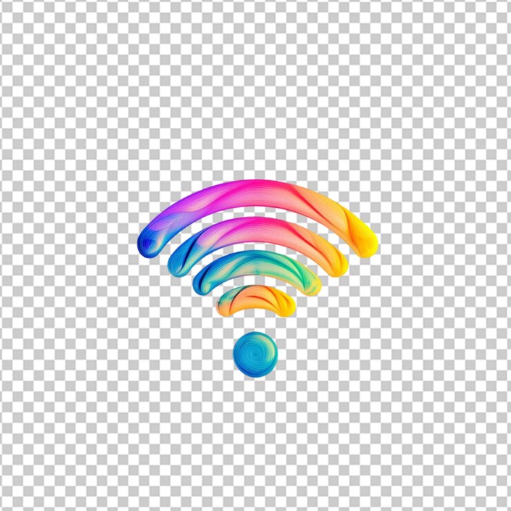 PSD el logotipo del icono wi-fi con estilo moderno en 3d