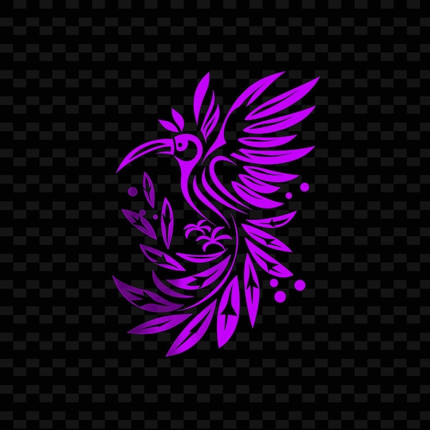 PSD el logotipo de la insignia de exotic bird of paradise con el diseño vectorial creativo de la colección nature