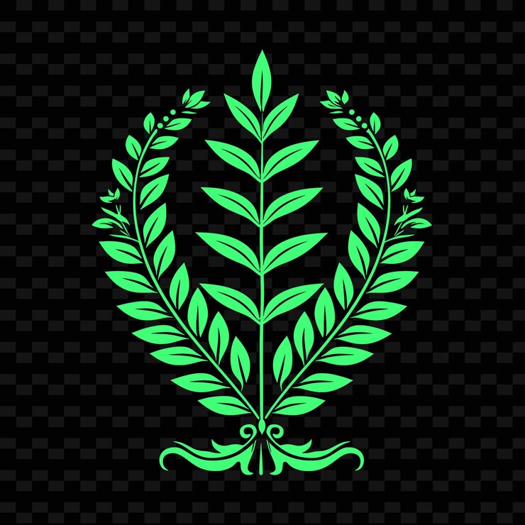 PSD logotipo de la insignia de la hoja de tarraón con corona decorativa y colecciones de diseño vectorial de hierbas naturales florales