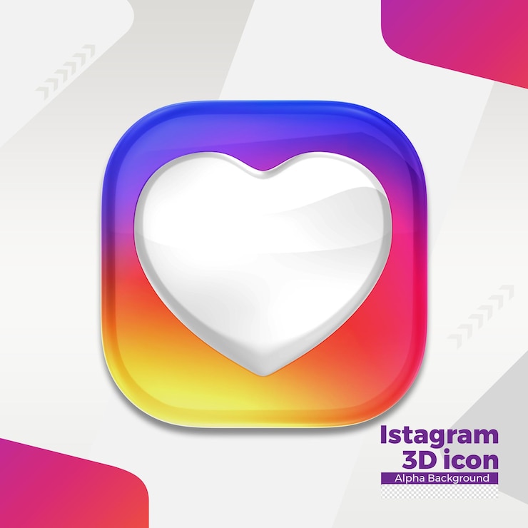 PSD logotipo de instagram 3d para redes sociales