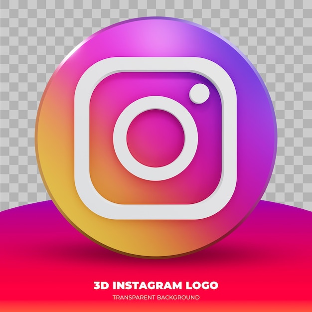 PSD logotipo de instagram aislado en renderizado 3d