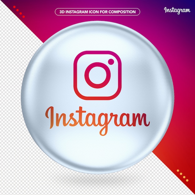 PSD logotipo de instagram blanco elipse 3d