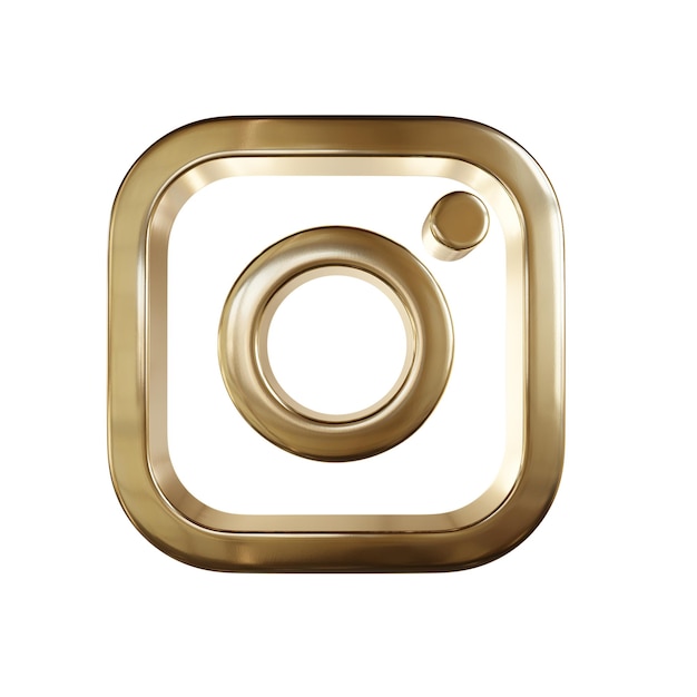 PSD logotipo de instagram dorado 3d