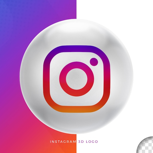 PSD logotipo de instagram en elipse diseño 3d