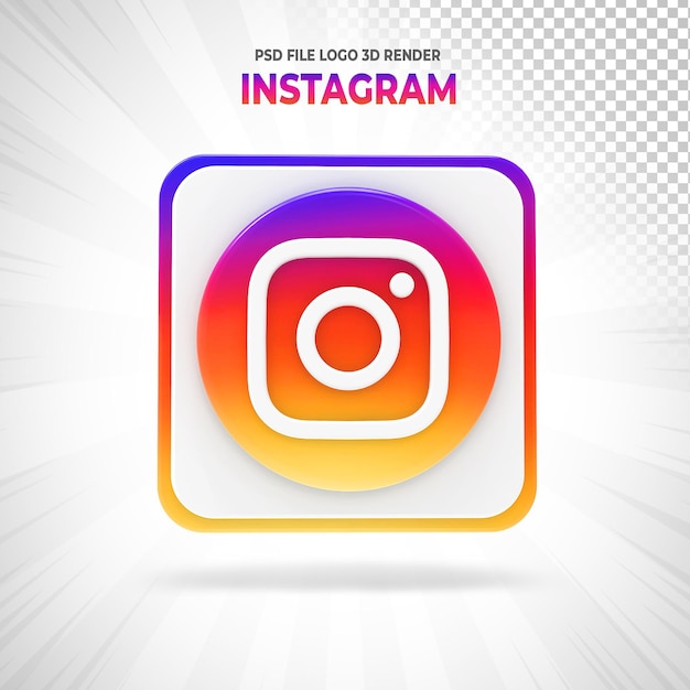 Logotipo de instagram estilos de redes sociales render 3d