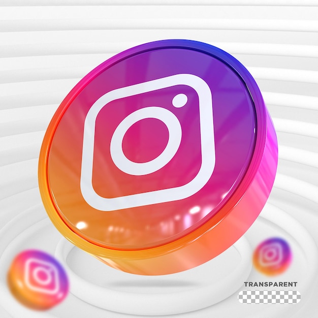 Logotipo de instagram redes sociales estilos 3d