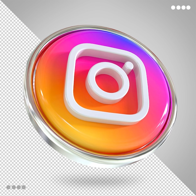 Logotipo de instagram redes sociales estilos 3d