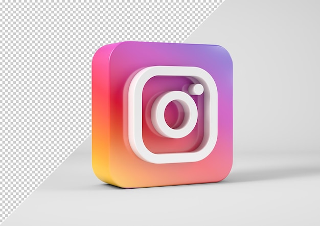 PSD logotipo de instagram en renderizado 3d