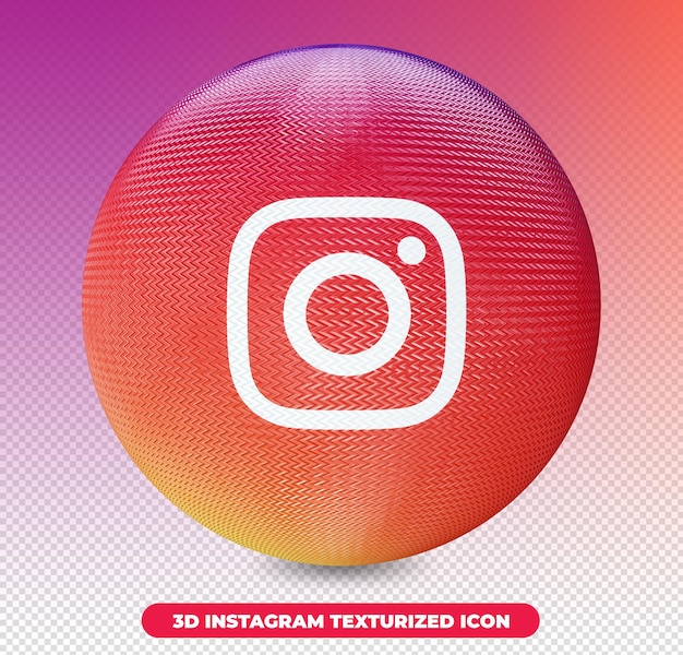 PSD logotipo de instagram con textura 3d para composiciones y campañas en redes sociales