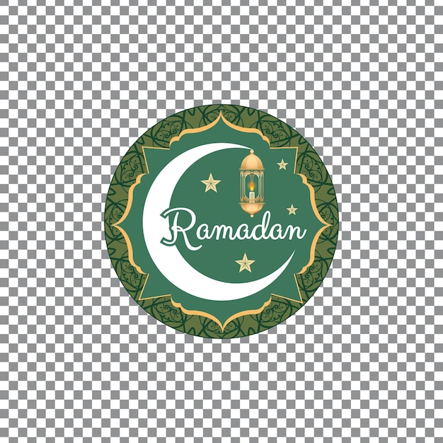 Logotipo islâmico árabe Ramadan kareem Ícone da mesquita lua crescente design PSD fundo transparente