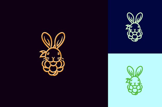 Logotipo de jugo de uva con una uva y un icono de conejo de la selva Logotipo PNG Diseños de bebidas inspiradas en los trópicos